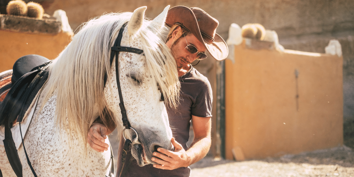 texas: cowboy with his horse